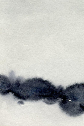 Ink Bleed Landscape I Black Ornate Wood Framed Art Print with Double Matting by Caroline, Emma