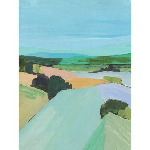 Bright Colored Countryside IV Black Modern Wood Framed Art Print with Double Matting by Warren, Annie