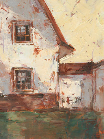 Sunlit Barn I Black Ornate Wood Framed Art Print with Double Matting by Harper, Ethan