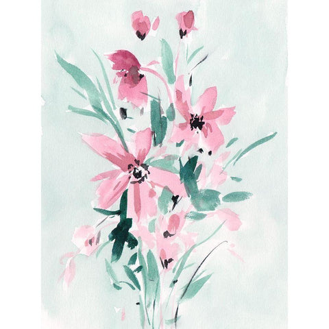 Posy Blooms II White Modern Wood Framed Art Print by Wang, Melissa