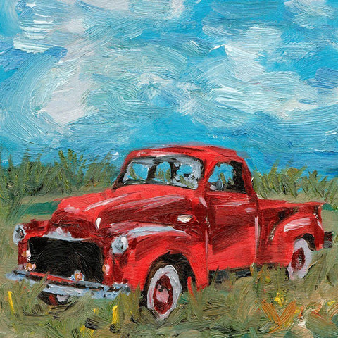 Sunburnt Truck II White Modern Wood Framed Art Print by Wang, Melissa