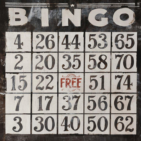 Bingo Black Modern Wood Framed Art Print with Double Matting by Rabo, Clayton