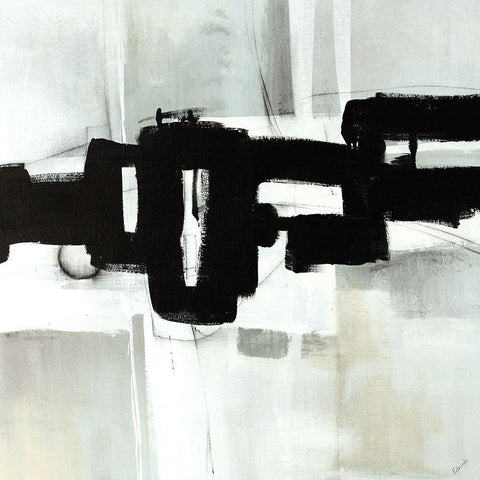 Oolong I Black Modern Wood Framed Art Print with Double Matting by Edmunds, Sydney