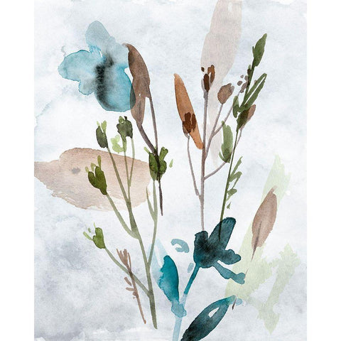 Watercolor Wildflowers IV White Modern Wood Framed Art Print by Wang, Melissa