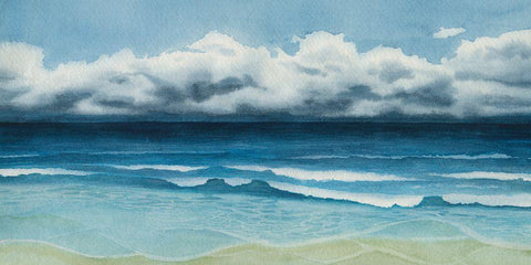 Blue Day III Black Ornate Wood Framed Art Print with Double Matting by Popp, Grace