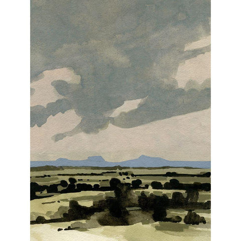 Pink Hazy Sky I Black Modern Wood Framed Art Print with Double Matting by Caroline, Emma