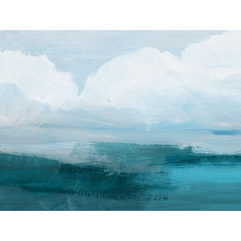 Azure Rising I White Modern Wood Framed Art Print by Barnes, Victoria