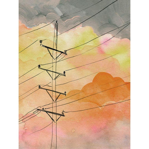 Cloudy Communication I White Modern Wood Framed Art Print by Parker, Jennifer Paxton