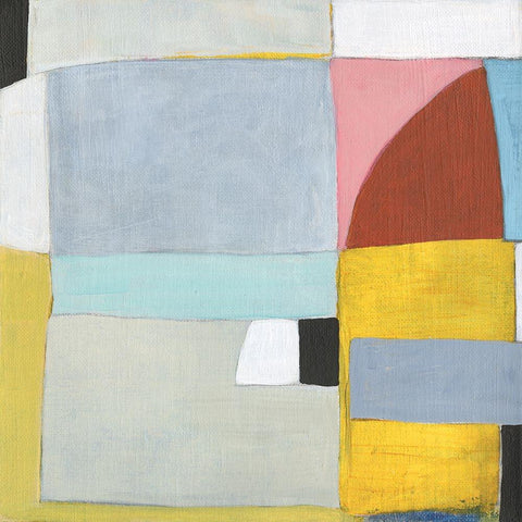 Mediterranean Abstract I Black Modern Wood Framed Art Print with Double Matting by Fuchs, Jodi