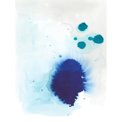 Spare Blue I Black Modern Wood Framed Art Print with Double Matting by Fuchs, Jodi