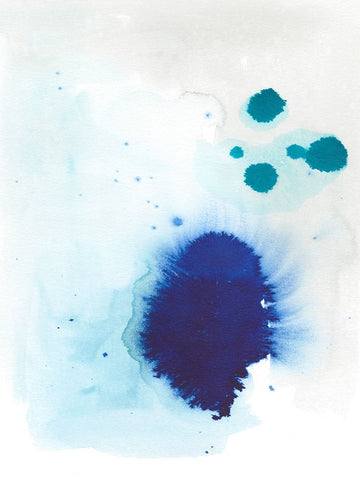 Spare Blue I White Modern Wood Framed Art Print with Double Matting by Fuchs, Jodi