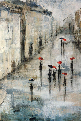 Promenade Black Ornate Wood Framed Art Print with Double Matting by Schicker, Joshua