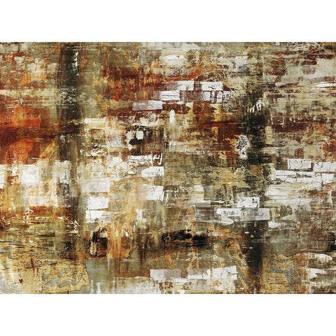 Brick Wall Black Modern Wood Framed Art Print with Double Matting by Henry, Alexys