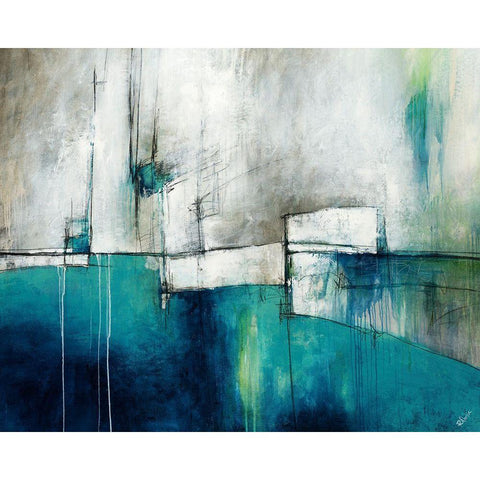 Sapphire Glace Black Modern Wood Framed Art Print by Drotar, Rikki