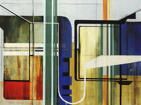 Corner Pocket White Modern Wood Framed Art Print with Double Matting by Edmunds, Sydney