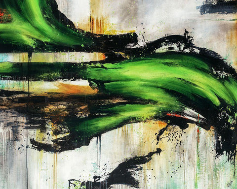 Emerald Splash Black Ornate Wood Framed Art Print with Double Matting by Drotar, Rikki