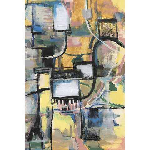 Memory Screen II White Modern Wood Framed Art Print by Willett, Michael
