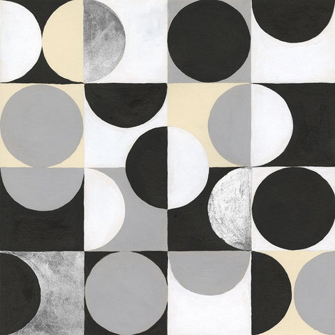 Circle Quadrants II Black Ornate Wood Framed Art Print with Double Matting by Willett, Michael