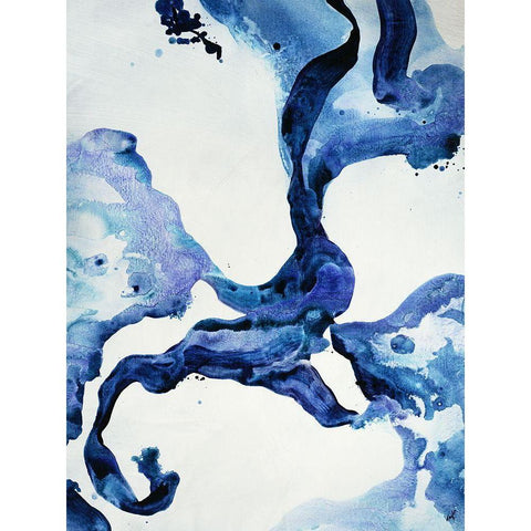 Indigo I White Modern Wood Framed Art Print by Taylor, Kari