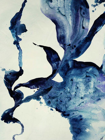 Indigo II White Modern Wood Framed Art Print with Double Matting by Taylor, Kari