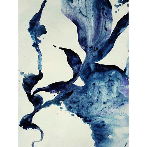 Indigo II White Modern Wood Framed Art Print by Taylor, Kari