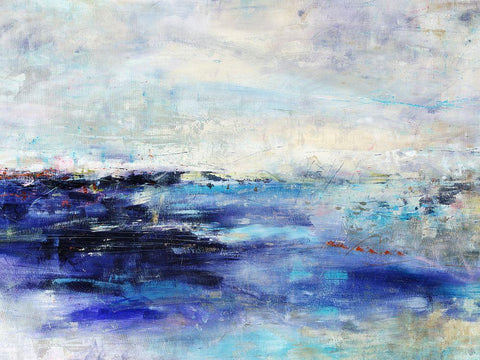 Island Sky White Modern Wood Framed Art Print with Double Matting by Maas, Jodi