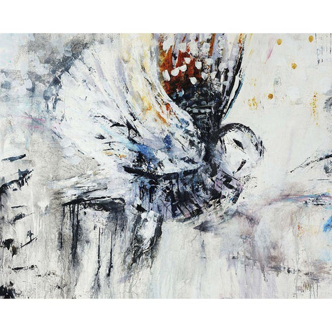 Owl in Flight Gold Ornate Wood Framed Art Print with Double Matting by Maas, Jodi