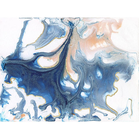 Dancing Blue I Black Modern Wood Framed Art Print with Double Matting by Bramma, Lila
