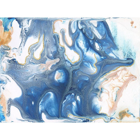 Dancing Blue II White Modern Wood Framed Art Print by Bramma, Lila