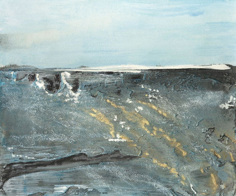 Flow of Love in Ocean II White Modern Wood Framed Art Print with Double Matting by Bramma, Lila