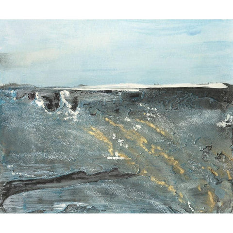 Flow of Love in Ocean II Black Modern Wood Framed Art Print by Bramma, Lila