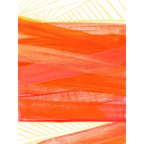 Warm Rays II White Modern Wood Framed Art Print by Kaelber, Renee