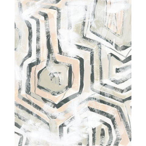 Sand Glyphs I Black Modern Wood Framed Art Print by Vess, June Erica