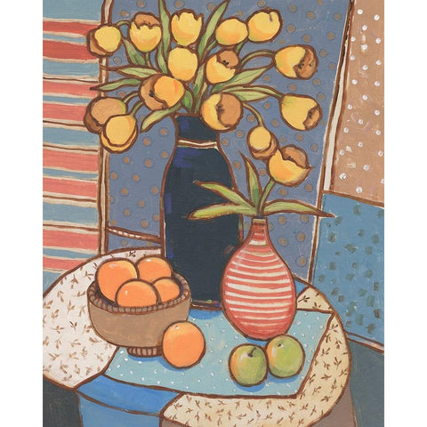 Table Still Life II White Modern Wood Framed Art Print by OToole, Tim