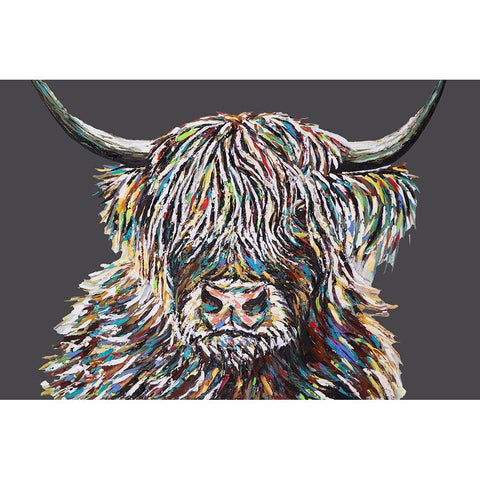 Custom Woolly Highland II Black Modern Wood Framed Art Print by Vitaletti, Carolee