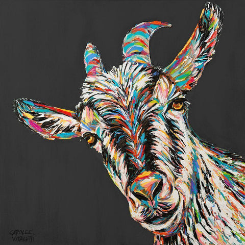 Custom Funny Goat I Black Modern Wood Framed Art Print with Double Matting by Vitaletti, Carolee