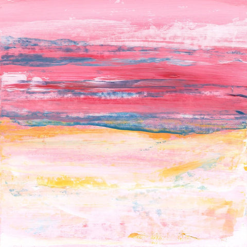 Kona Sunset I White Modern Wood Framed Art Print with Double Matting by Kaelber, Renee