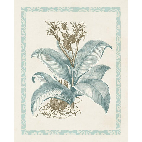 Willow Blue Besler III White Modern Wood Framed Art Print by Vision Studio