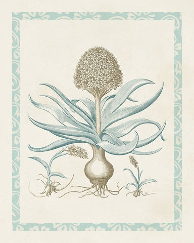 Willow Blue Besler IV White Modern Wood Framed Art Print with Double Matting by Vision Studio