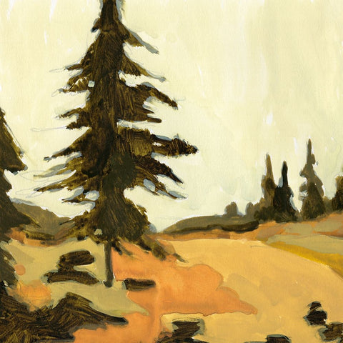 State Park Pine Sketch IV Black Ornate Wood Framed Art Print with Double Matting by Green, Jacob