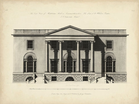 Richardson Architecture I Black Ornate Wood Framed Art Print with Double Matting by Richardson, George