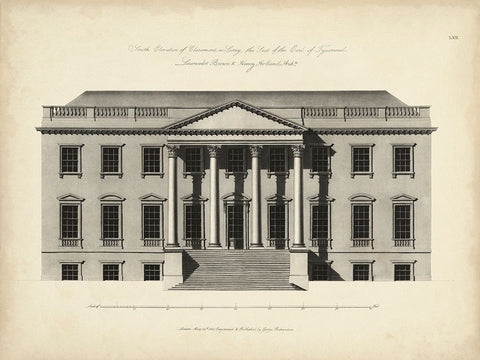 Richardson Architecture II Black Ornate Wood Framed Art Print with Double Matting by Richardson, George