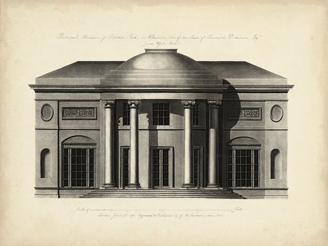 Richardson Architecture III Black Ornate Wood Framed Art Print with Double Matting by Richardson, George