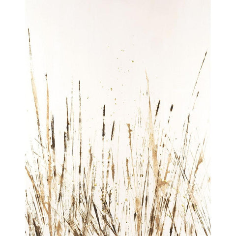 Golden Sea Oats II Black Modern Wood Framed Art Print with Double Matting by Lam, Vanna
