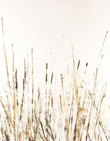 Golden Sea Oats II White Modern Wood Framed Art Print with Double Matting by Lam, Vanna