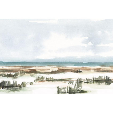 Coastal Wetlands Watercolor I Black Modern Wood Framed Art Print with Double Matting by Harper, Ethan