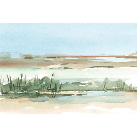 Peaceful Lowland I White Modern Wood Framed Art Print by Harper, Ethan