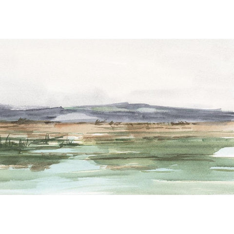 Serene Mountain View I Black Modern Wood Framed Art Print with Double Matting by Harper, Ethan