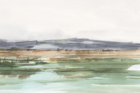 Serene Mountain View I Black Ornate Wood Framed Art Print with Double Matting by Harper, Ethan