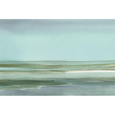 Aqua Reflections I Black Modern Wood Framed Art Print with Double Matting by Harper, Ethan